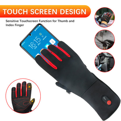 Heated - Rechargeable Electric Finger Touch Screen Thin Heated Gloves Liners